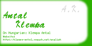 antal klempa business card